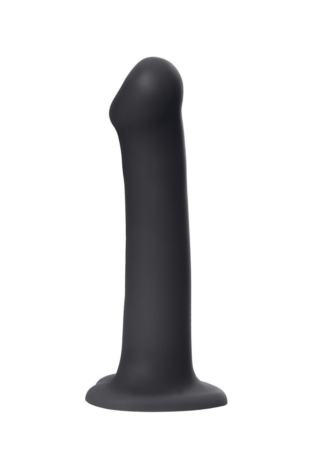 Черный фаллос на присоске Silicone Bendable Dildo L - 19 см. (Цвет: черный)