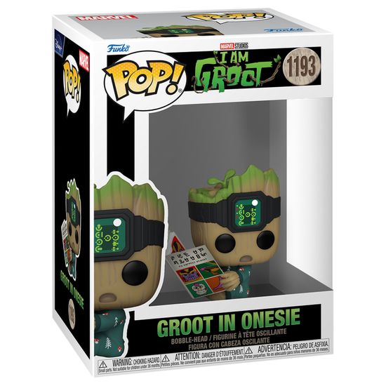 Фигурка Funko POP! Bobble Marvel I Am Groot Groot In Onesie With Book (1193) 70651 / Фигурка Фанко ПОП! по мотивам сериала "Я есть Грут", Грут
