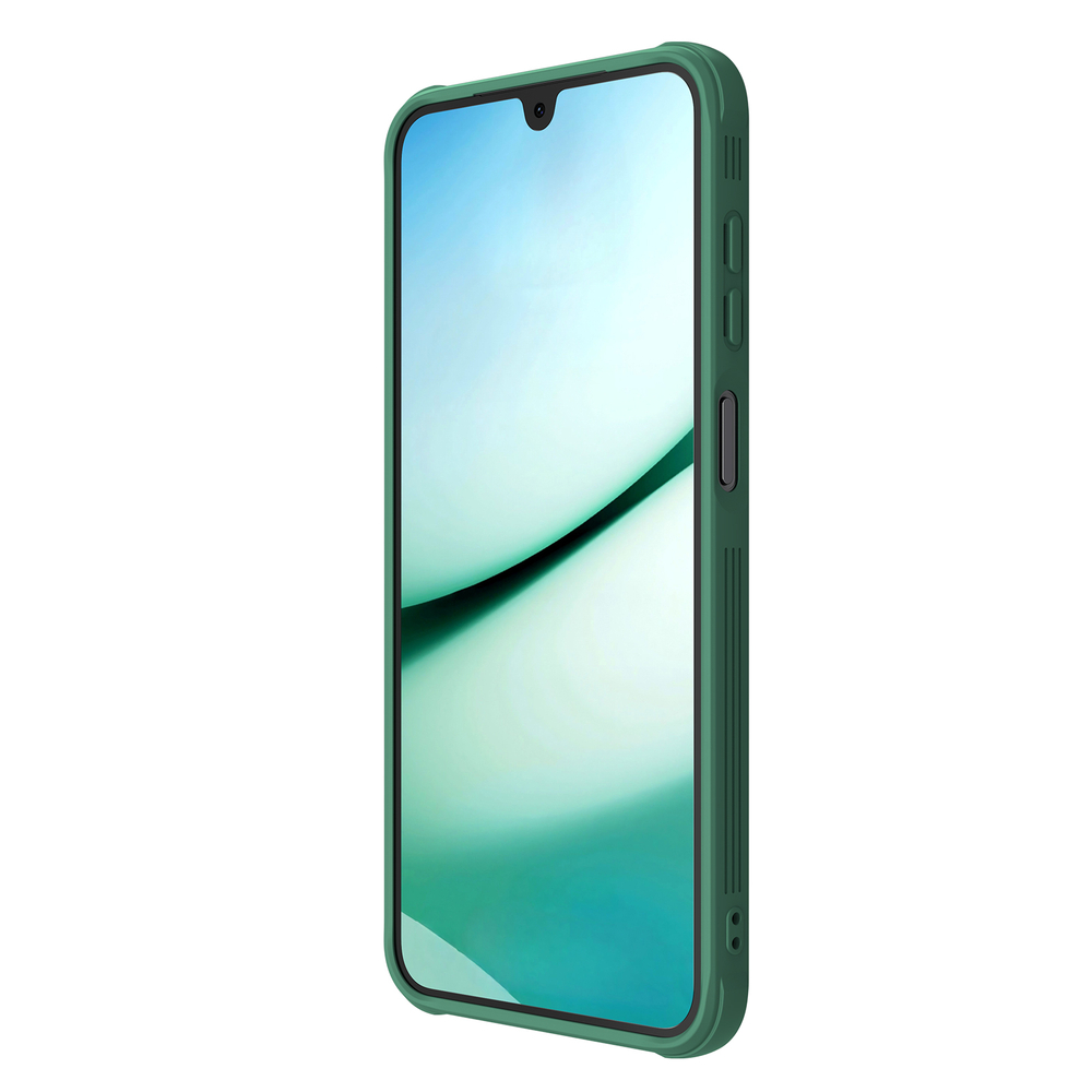 Чехол зеленого цвета (Dark Green) с защитной шторкой для камеры от Nillkin на Samsung Galaxy A26 5G, серия CamShield Pro Case