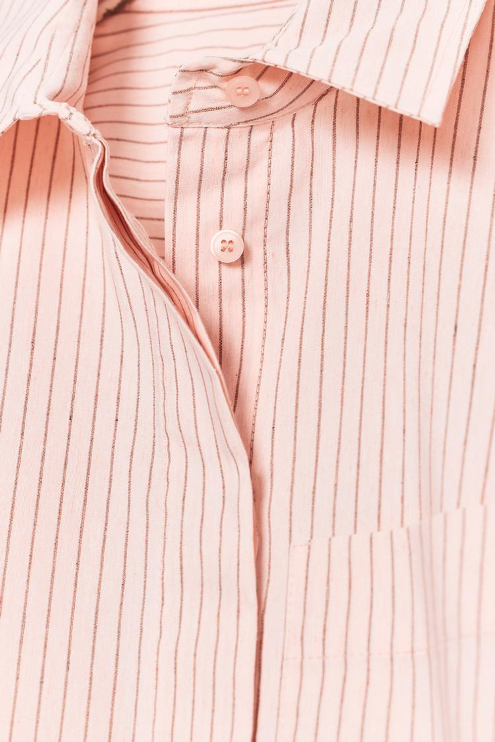 ZARA РУБАШКА ИЗ ПОПЛИНА С КАРМАНОМ, ПЕРСИКОВЫЙ