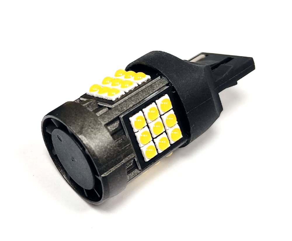 Светодиодная лампа W21W 7440-GC3030-30W (4*9SMD) без полярности, с обманкой (белый), 1шт