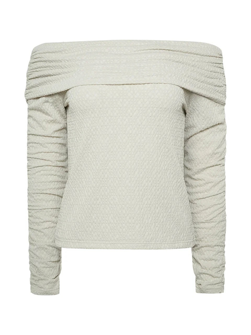 Кофта из фактурного трикотажа с открытыми плечами фисташка