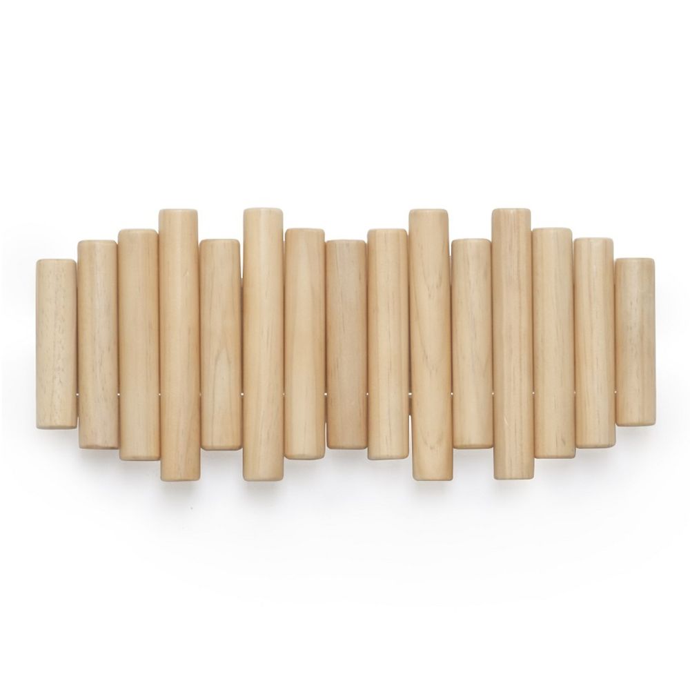 Вешалка настенная Picket, 5 крючков, натуральное дерево