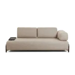 Трехместный диван Compo с маленьким подносом, бежевый