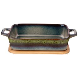 ФОРМА ДЛЯ ЗАПЕКАНИЯ REACTIVE GREEN С БАМБУК. КРЫШКОЙ 30,2*18*5,5 СМ