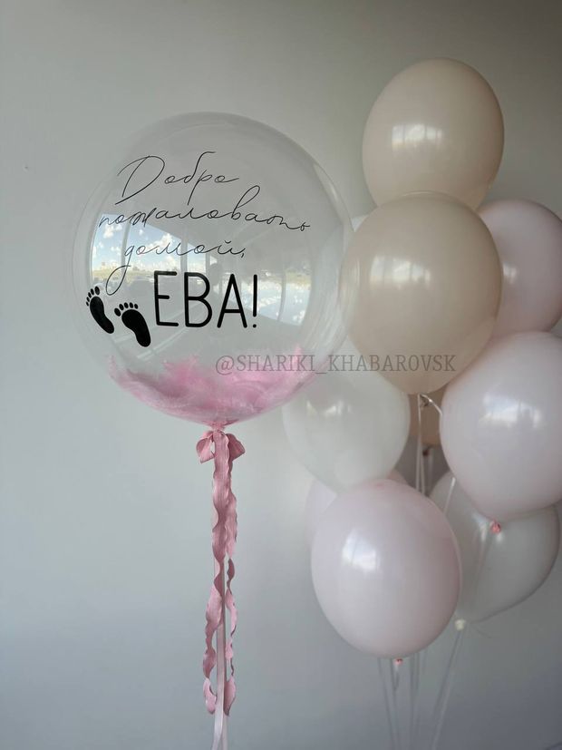Воздушные шары на выписку для девочки №8060