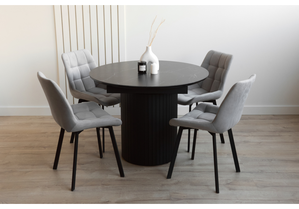 Керамический стол Woodville Лорен 100(140) shakespeare black, черный