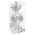 Елочная игрушка «Сладкая конфетка» 6,3*6,3*15 см, Серебро