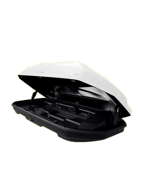 Автобокс на крышу автомобиля "Cybort Enzo Exclusive" 530 л, двухсторонний (белый металлик) / ТюнАвто