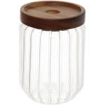 Банка для продуктов стеклянная 500мл «Bella cucina» с крышкой из акации 9*10см