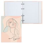 Тетрадь на кольцах А5 165х215 мм, 120 л., твердый картон, клетка, BRAUBERG, "Девушка", 404076