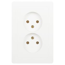 Розетка Intro Style 7-204-01 двойная без заземления 2х2P 16А-250В IP20 СУ белый