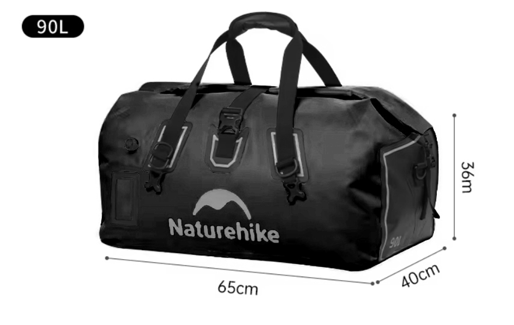 Гермосумка Naturehike 90 л ПВХ (черная), артикул CNK2450XB015-90B Под заказ
