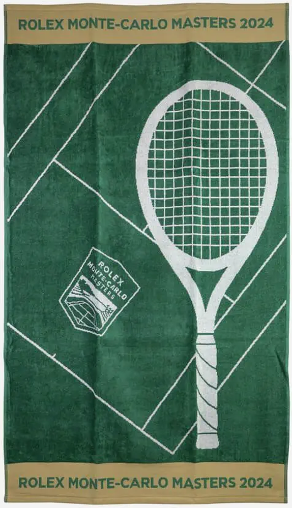 Полотенце теннисноеMonte-Carlo Rolex Masters Jacquard Towel - white/gold/green