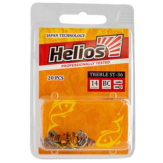 Крючок тройной ST-36 №14 цвет BC (20шт) Helios (HS-ST-36-14)