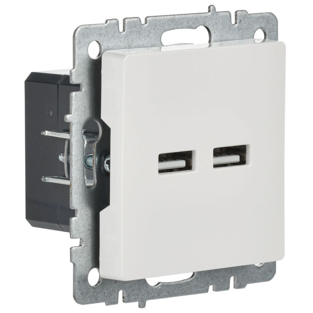 Розетка BRITE USB A+A 3.1А РЮ10-1-БрБ механизм бел. IEK BR-U21-D31-K01