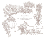 Seasonal Wreaths of plants and friends. Coloring Book