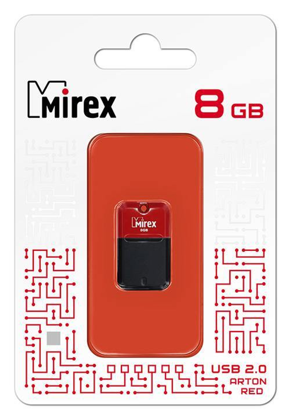 Флешка USB 2.0 Mirex ARTON RED 8GB (ecopack)