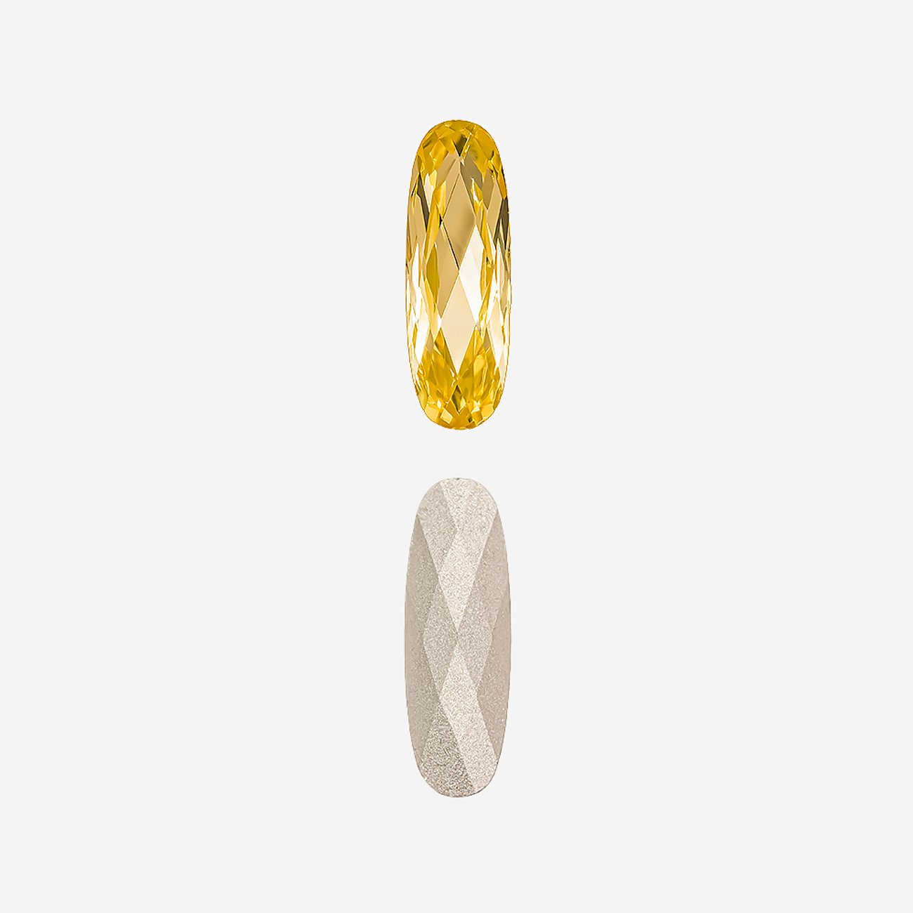 Кристалл Длинный Овал (Long Classical Oval), оттенок "Светлый Топаз"/"Light Topaz", 15*5мм