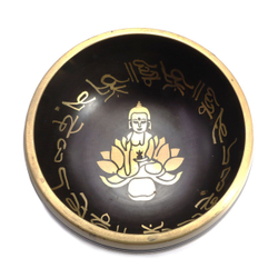 Поющая чаша с золотыми символами лотос