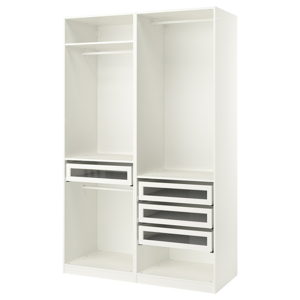 Гардероб PAX IKEA (комбинация) с 4 ящиками 150x58x236 см (белый) 150*58*236 см, Белый   Фиеста