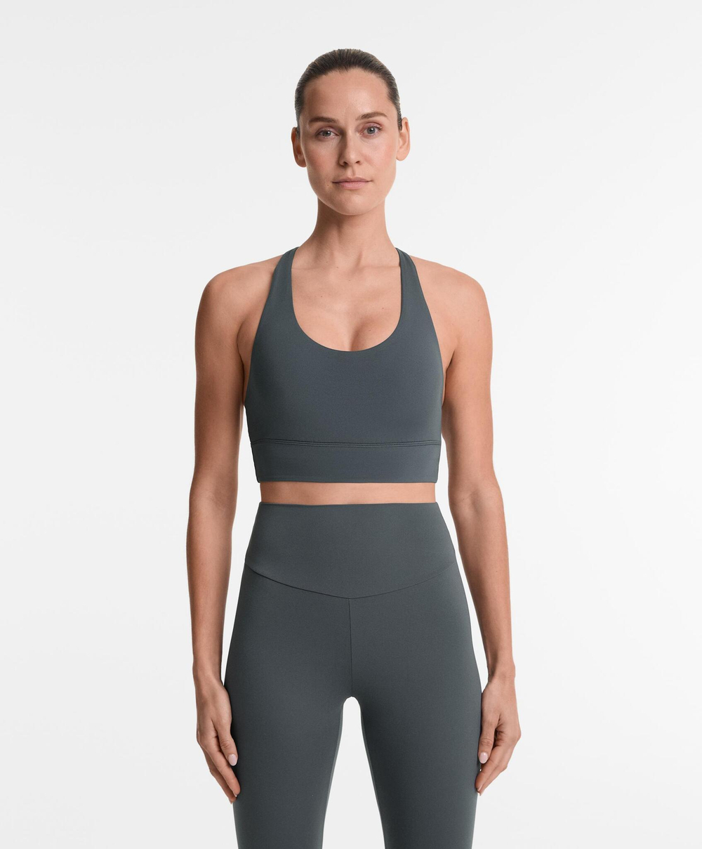 Oysho Спортивный бюстгальтер с бретелями на спине, масляно-синий