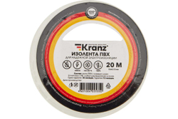 Изолента ПВХ KRANZ 0,13х15 мм, 20 м, белая KR-09-2601