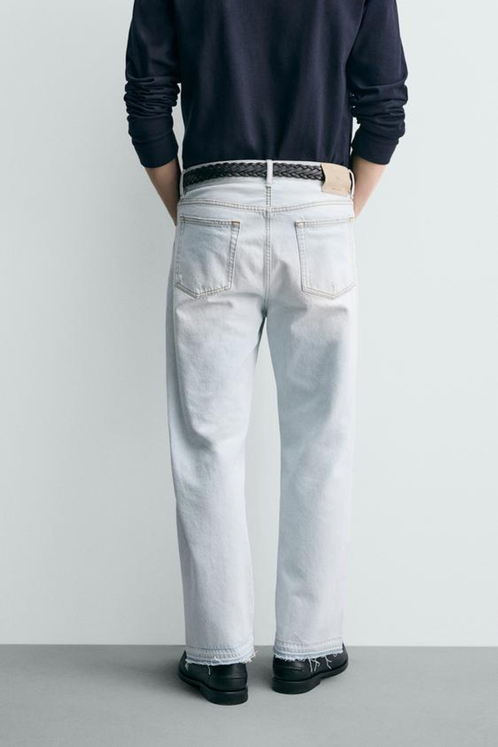 ZARA ДЖИНСЫ STRAIGHT ДЛИНОЙ ДО ЩИКОЛОТКИ, ГОЛУБОЙ