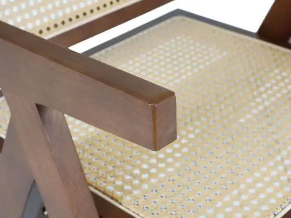 Стул Nordic, орех, светлый ротанг