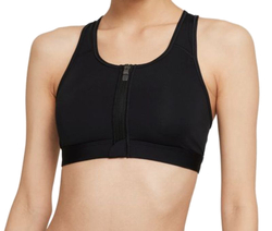 Теннисный бюстгальтер Nike Swoosh Zip Front Bra W - black/black/white