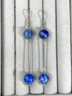 Серьги лазурит с палочкой в стиле минимализм