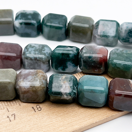 "Индийский агат" бусины (халцедон), размер около 11,5*10 мм, цена за набор 8 шт (1/4 нити)