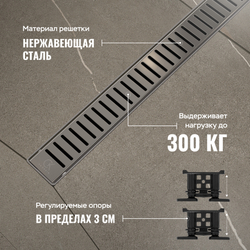 Душевой лоток CK DRAIN AQPL10-60 Stick 60 см, решетка из нержавеющей стали