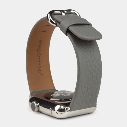 Ремешок для Apple Watch 44/45/46 mm из кожи теленка, стального цвета