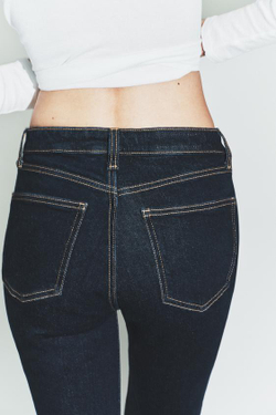 ZARA ДЖИНСЫ TRF CROPPED FLARE С ВЫСОКОЙ ПОСАДКОЙ, ТЕМНЫЙ ИНДИГО