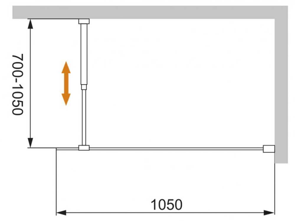 Душевая перегородка CEZARES LIBERTA-L-1-100-C-Cr