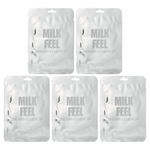 Lapcos, Milk Feel, отшелушивающие и очищающие салфетки, 5 салфеток по 7 г (0,24 унции)