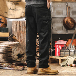Мужские рабочие брюки в американском ретро-стиле, весенне-осенний стиль, свободные прямые тактические функциональные повседневные брюки на флисовой подкладке.