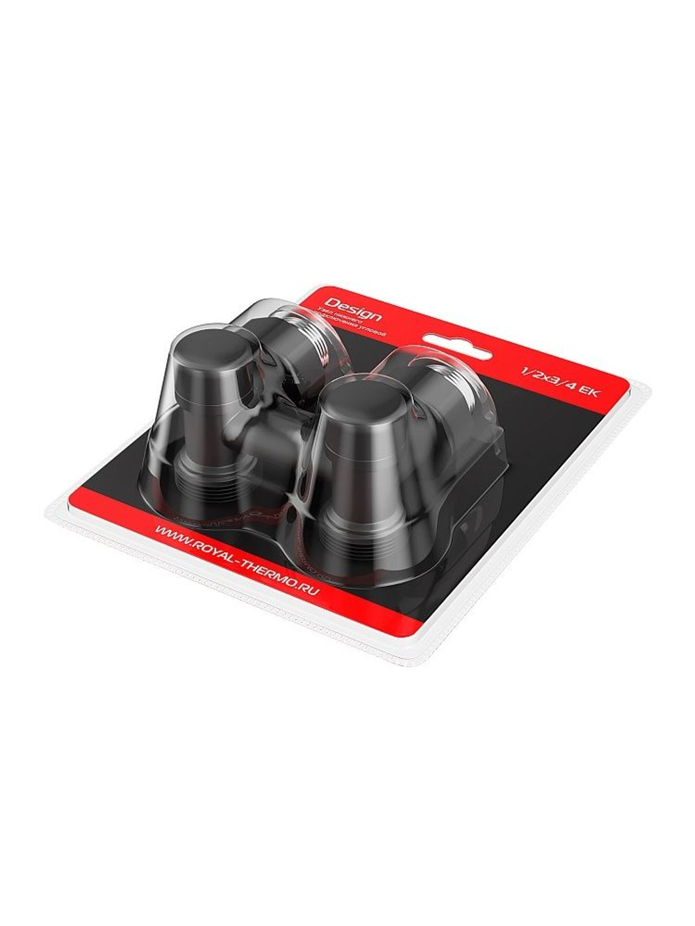 Узел нижнего подключения Royal Thermo Design угловой 1/2"х3/4" EK евроконус (черный)