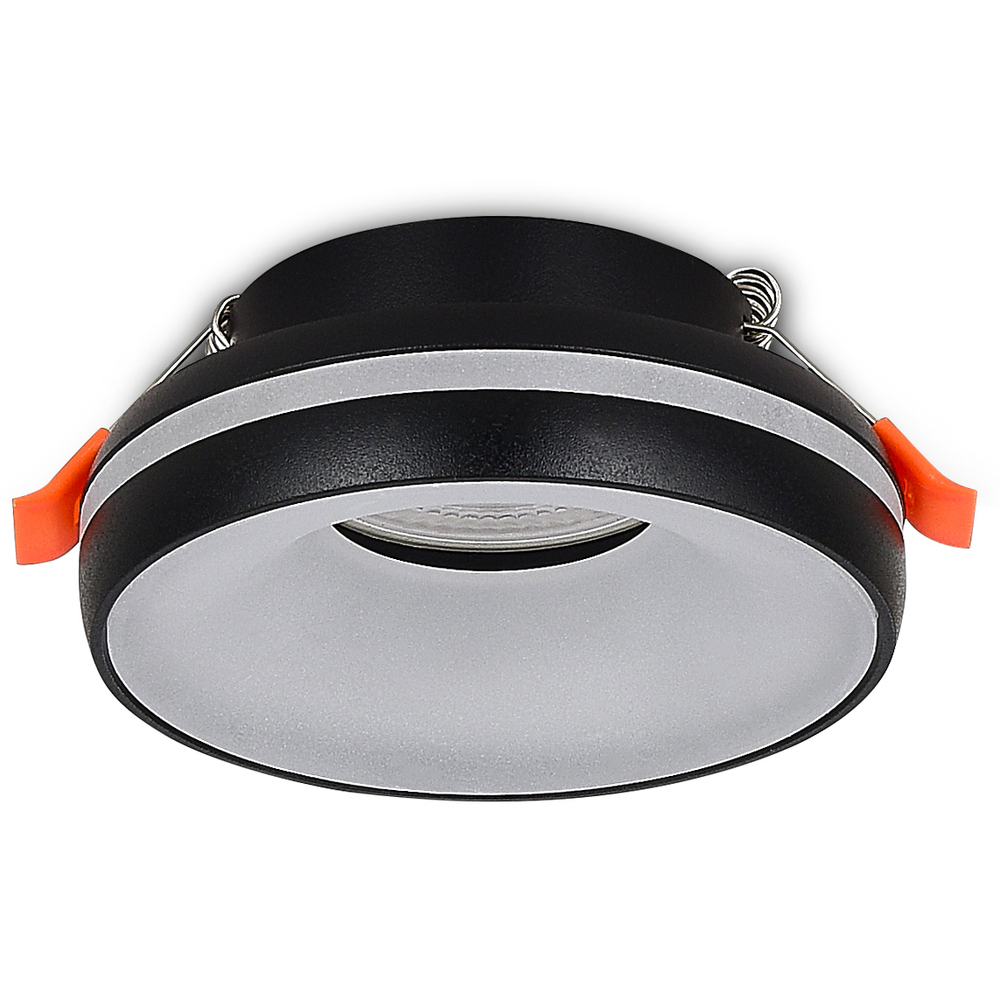 Светильник встраиваемый, GU10, D95xH38мм, IP20, черный, без лампы