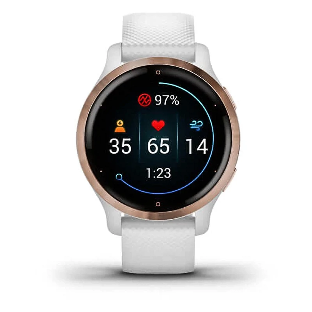 Смарт-часы Garmin Venu 2S белые цвета розовое золото 010-02429-13