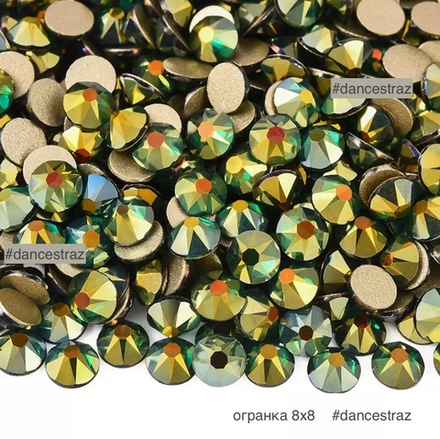 Стразы клеевые, Emerald AB 8*8, P51, SS16, 1440, (F2)