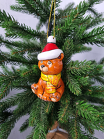 Медвежёнок ёлочная игрушка из фарфора