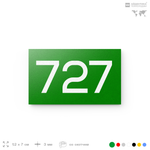 Номер на дверь 727, табличка на дверь для офиса, квартиры, кабинета, аудитории, склада, зеленая 120х70 мм, Айдентика Технолоджи
