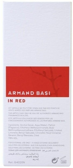 Armand Basi туалетная вода In Red, 100 мл, 100 г