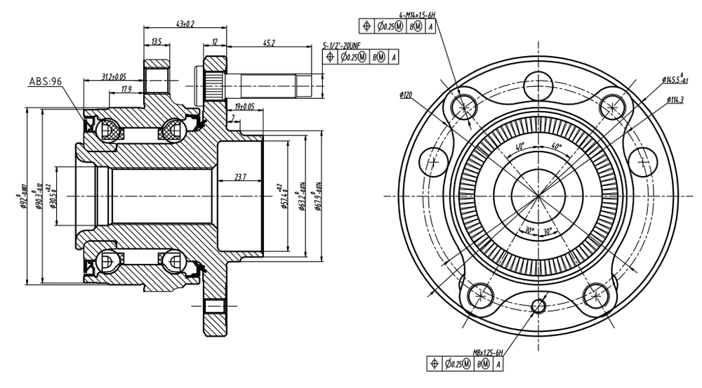 Ступица передняя в сборе L=R FORD Explorer 11 GANZ GIK05029