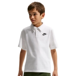 Футболка для мальчика теннисная Nike Kids Sportswear Club Knit Short Sleeve - white/black