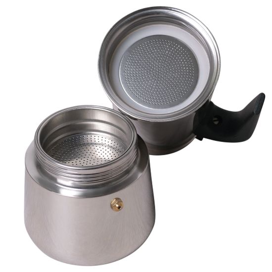 Кофеварка гейзерная 300 мл. (6 порций) из нержавеющей стали Kamille KM-0661