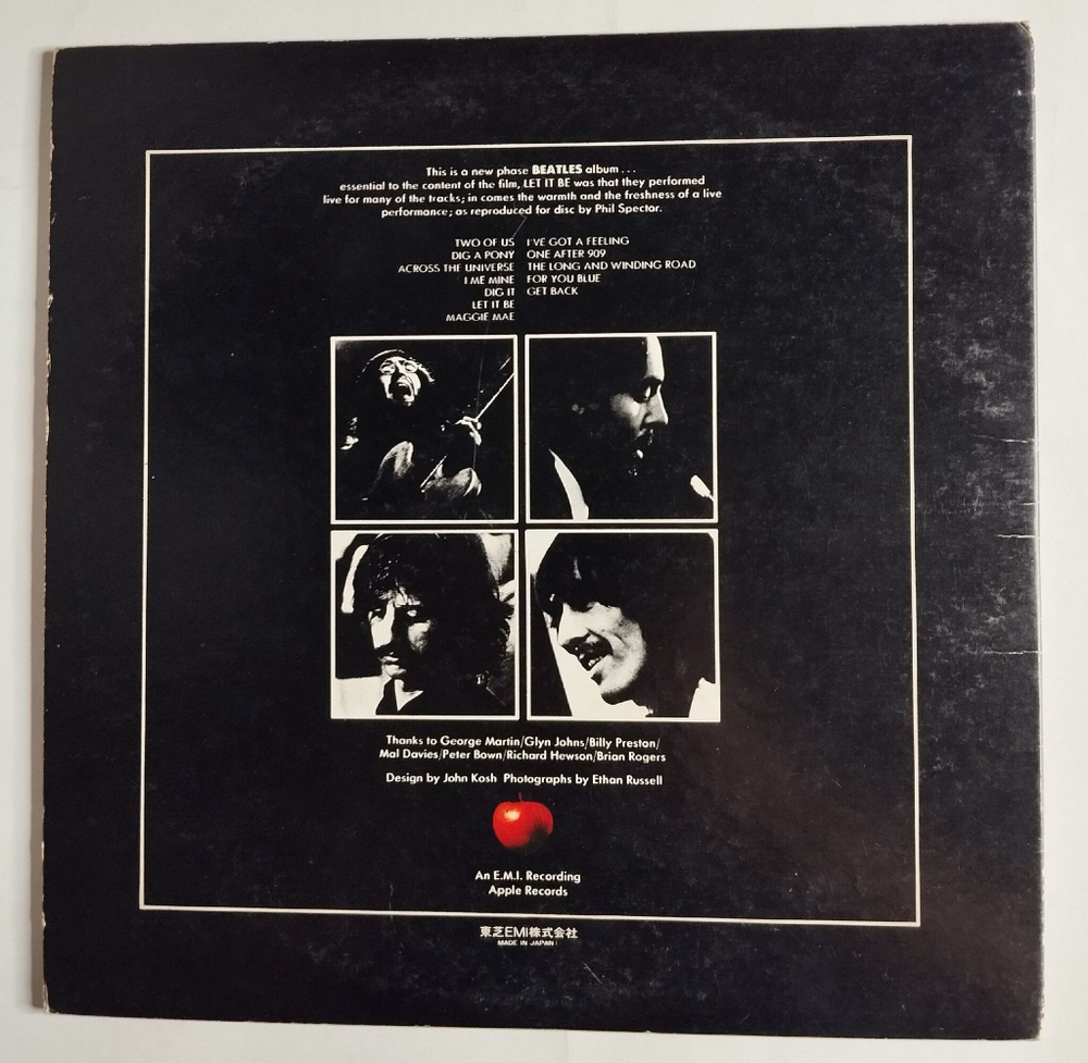 Винтажная виниловая пластинка LP The Beatles Let It Be (Japan 1976) (No Obi) EX