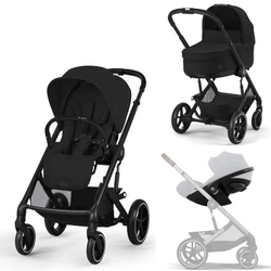 Коляска Cybex Balios S Lux BLK complete Aton B2 Dynamic Red 3 в 1 Moon Black с дождевиками